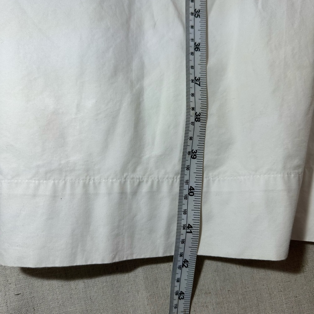 Loft White Short-Sleeve Shirt Dress with Tie Waist Cotton Women’s 2 #preppy#chic - Picture 5 of 7